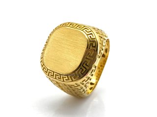 sello oro 18k con piedra con circonita
