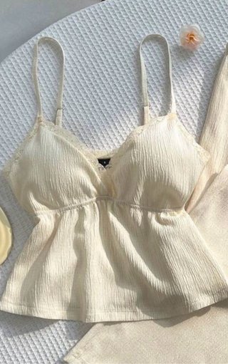 Top de lino beige