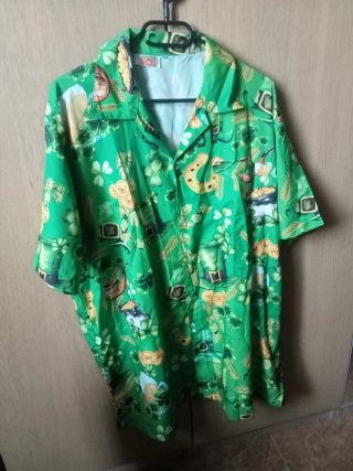 Camisa Estampada Verde Talla XL
