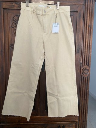 Pantalón Vaquero Beige Mango Talla 46