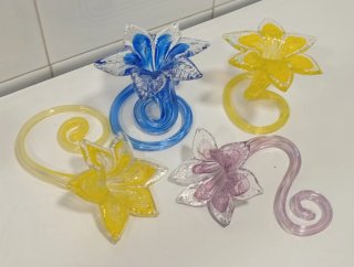 Lote 4 Flores de Cristal de Murano