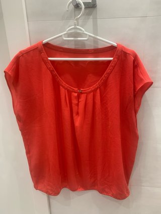Blusa Roja Manga Corta Hongo
