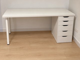 Escritorio Ikea con Cajonera Alex Blanco 140 x 60