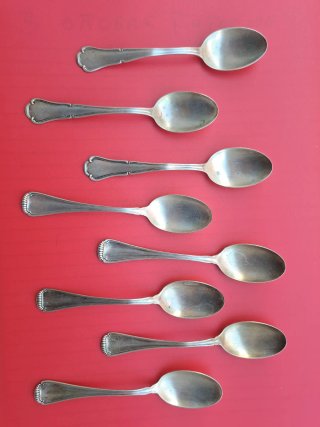 Set di 9 cucchiaini in argento 800