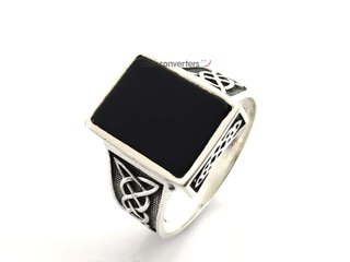 sello plata 925mm con piedra con onix