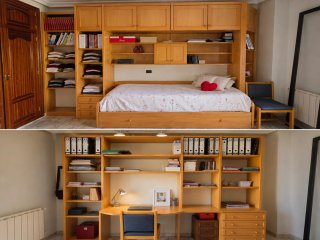 Dormitorio Juvenil Modular con Cama y Escritorio