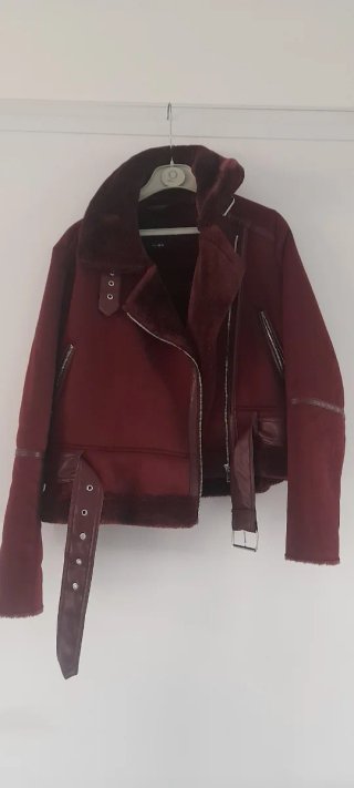 Giacca in simil camoscio borgogna
