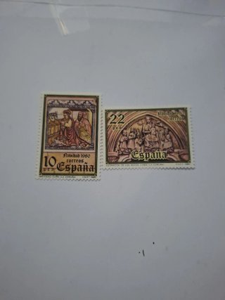 2 Sellos Navidad España 1980
