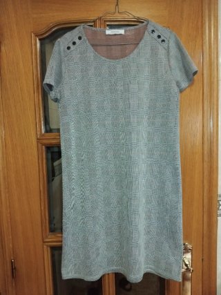 Vestido de punto cuadros tipo gales