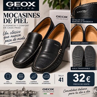 Mocasines Geox de Piel Negros Talla 41