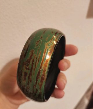 Bracciale rigido verde e bronzo