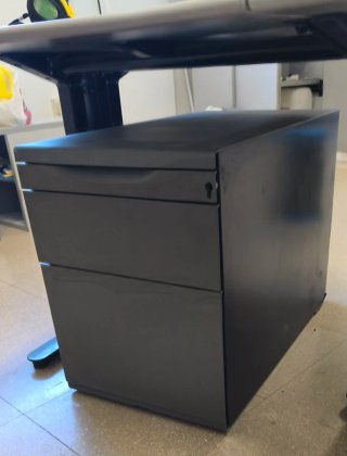 Cajonera de oficina metálica negra