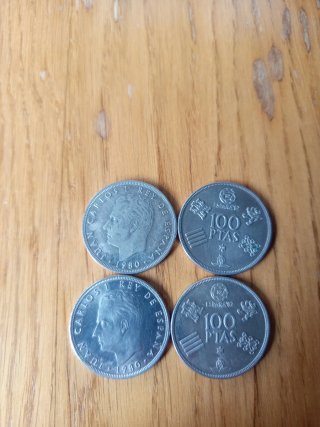 Lote de 4 Monedas 100 Pesetas Mundial 82
