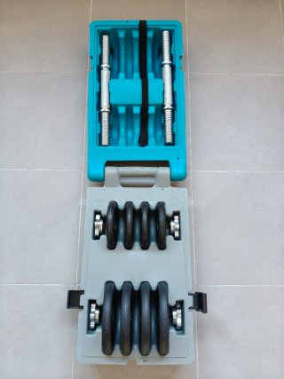 Juego de mancuernas 15 kg con maletín