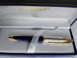 Bolígrafo Waterman Carène Deluxe Azul chapado oro