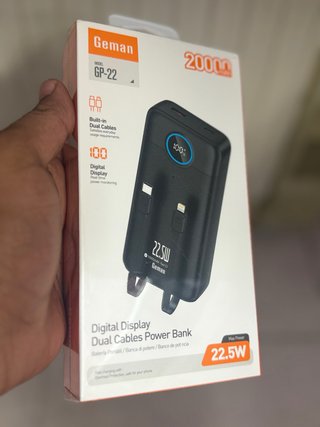 Powerbank Geman 20000mAh con Cables Integrados
