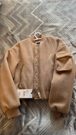 Chaqueta Bomber Zara Marrón Talla XS