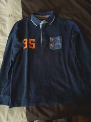 Polo Azul Manga Larga Nukutavake.T. 14. 160cm
