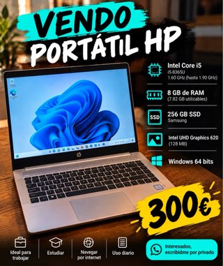 Portátil HP i5 8GB RAM 256GB SSD