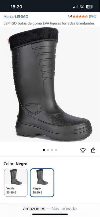 Botas de Agua Lemigo Forradas Talla 49