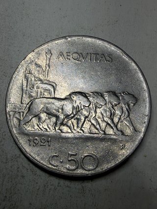 Moneta 50 Centesimi Italia 1921