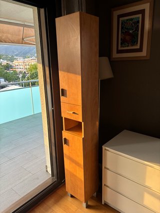 Armario Vertical de Baño de Madera