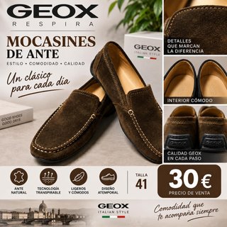 Mocasines Geox de Ante Marrón Talla 41