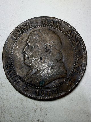 Moneta Stato Pontificio 1 Soldo 1867