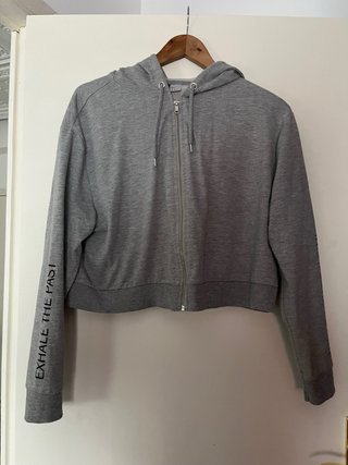 Sudadera corta gris con capucha H&M