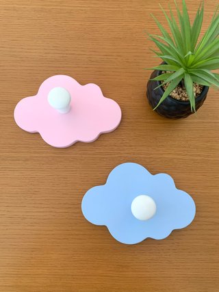 Perchas nube para pared infantil (2uds)