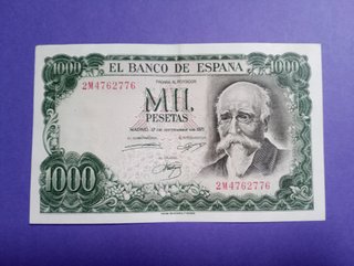 Billete 1000 Pesetas 1971 José Echegaray
