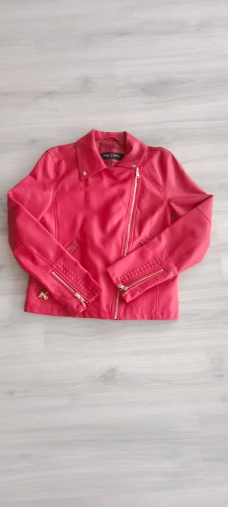 Cazadora Motera Polipiel Roja Talla 42