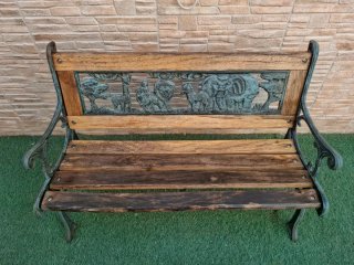 Banco Infantil de Madera y Forja