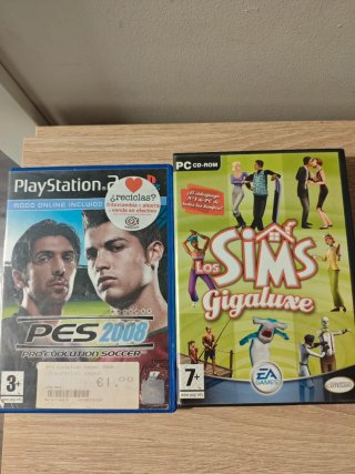 Lote de 2 Videojuegos: PES 2008 y Los Sims