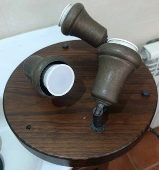 Lámpara de Techo Rústica de Madera y Metal