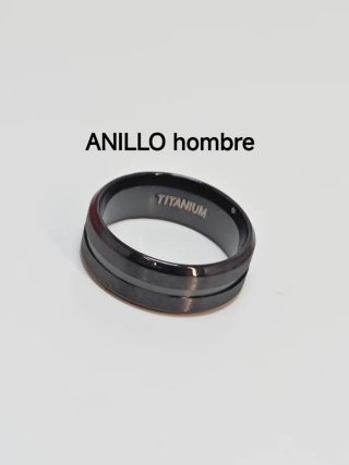 Anillo de Titanio Negro hombre joyas acero negro