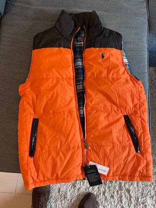 Chaleco Polo Ralph Lauren Naranja y Negro