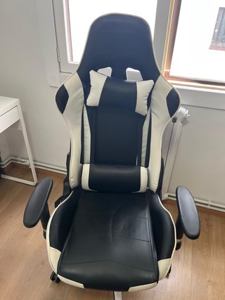 Silla Gaming Ergonómica Blanco y Negro