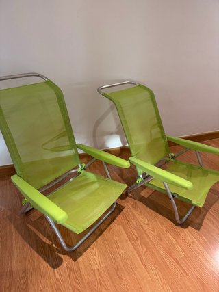2 Sillas Plegables de Playa Verdes