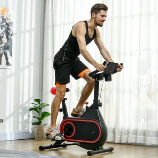 Bicicleta Estática 4kg Resistencia Ajustable Roja