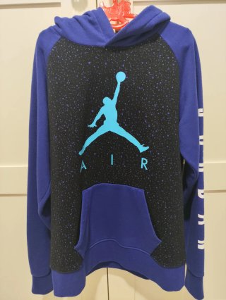 Sudadera Jordan niño con Capucha Azul y Negra