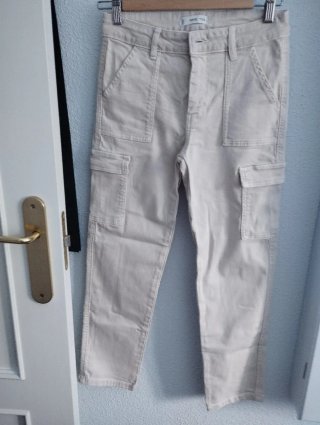 Pantalones Cargo Mango Teens Beige XS