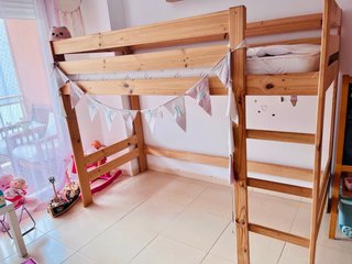 Cama semi alta Muebles Lufe + colchon (90 x 200)