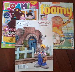 Lote de 3 revistas de trabajos de goma eva o foamy