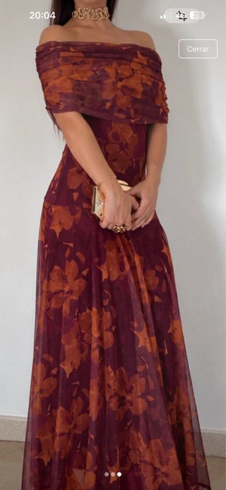 Vestido de fiesta largo estampado