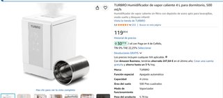 Humidificador TURBRO 4L vapor caliente