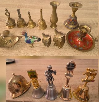 campanita decoracion laton coleccion miniatura