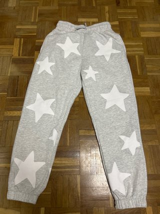 Pantalón de Chándal Gris con Estampado