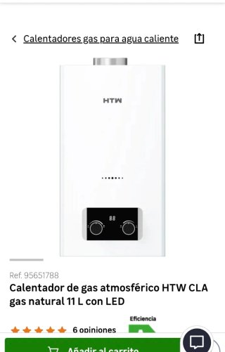 Calentador de gas atmosférico HTW 11L