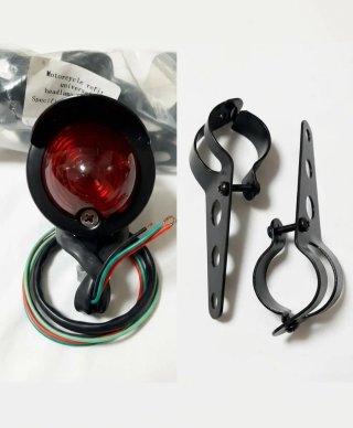 Faro Trasero y soportes. Universal para Moto.